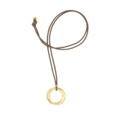 Alva Lederhalskette Goldring