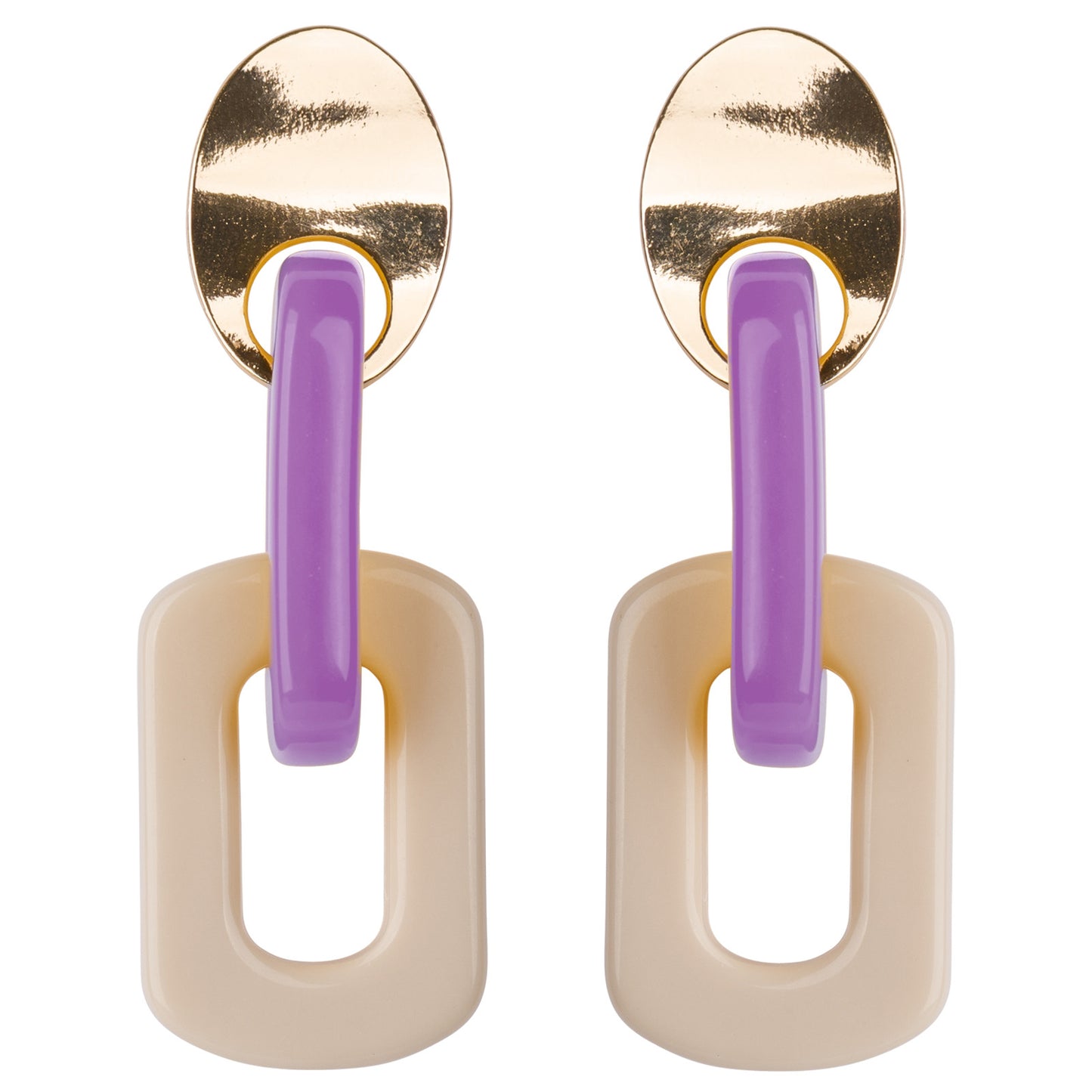 Daniele Purple Beige Earring