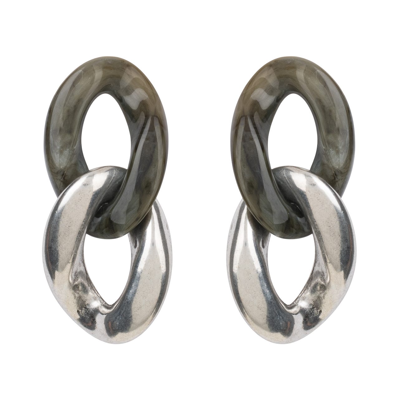 Kathy Olive Silber Ohrring