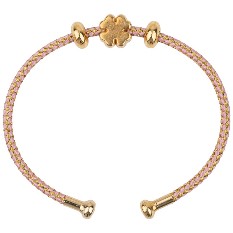 Glücksarmband mit goldener Rose