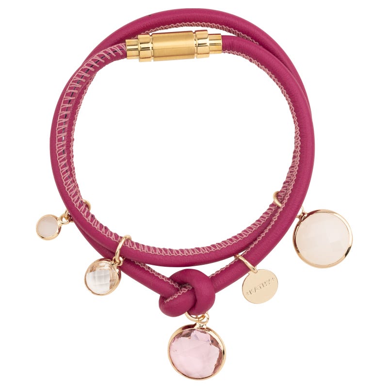 Marielle Rosa Lederarmband