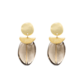Fiona Ohrringe Rauchquarz Gold