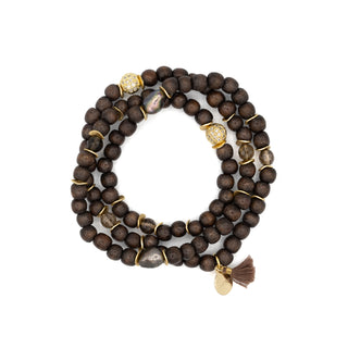 Elise Braun Armband Perle