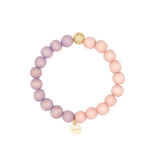 Rachel Lila Rosa  Holzperle Kristallarmband