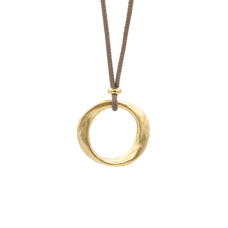 Alva Lederhalskette Goldring