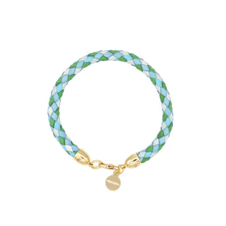 Claire Blau geflochtenes Lederarmband
