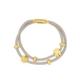 Lucky Lederarmband Goldcharms