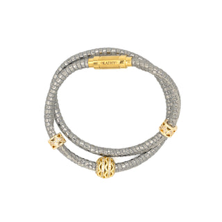 Snake Silber Kristall Lederarmband