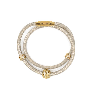 Snake Gold Kristall Lederarmband