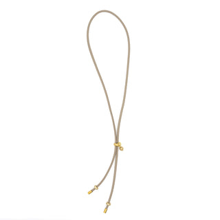Leya Taupe Lariat Lederhalskette