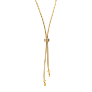 Leya Gold Lariat Lederhalskette