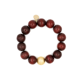 Deborah Holzperlenarmband Bordeaux