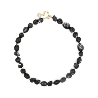 Lilou Kette Schwarz Marmoriert