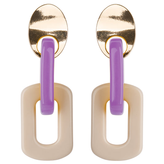 Daniele Purple Beige Earring