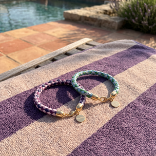 Claire Lila geflochtenes Lederarmband