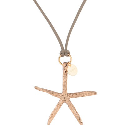 Seastar Necklace Brown Leather