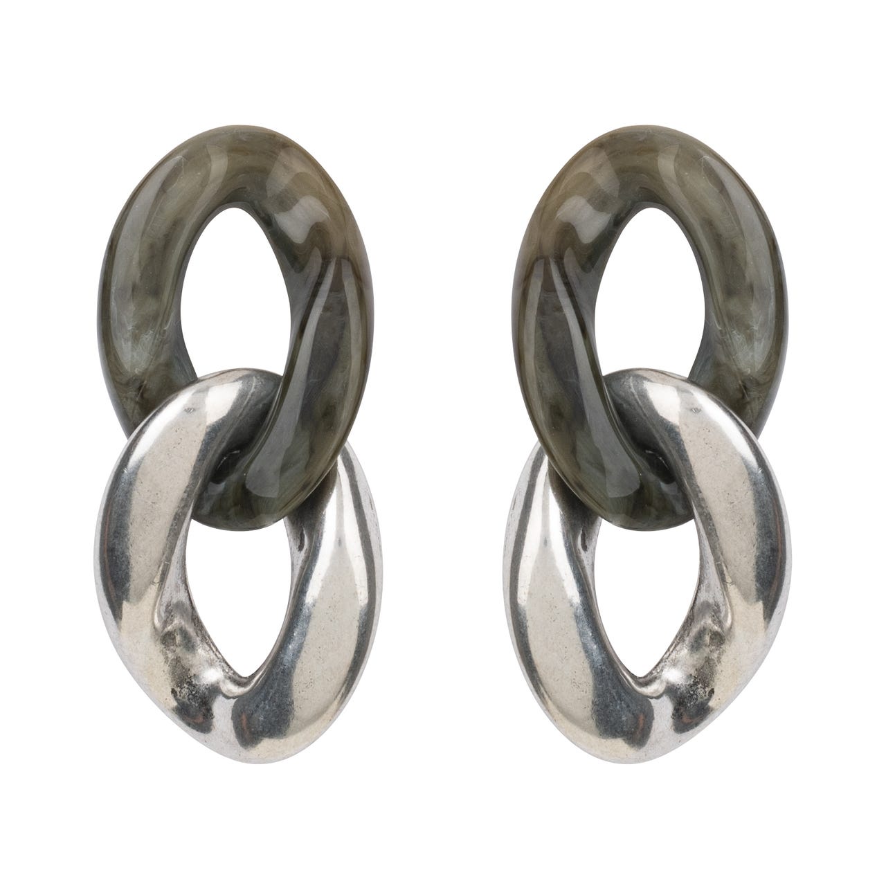 Classic Oliv Silber Earring