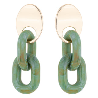 Alice Green Marbled Earring